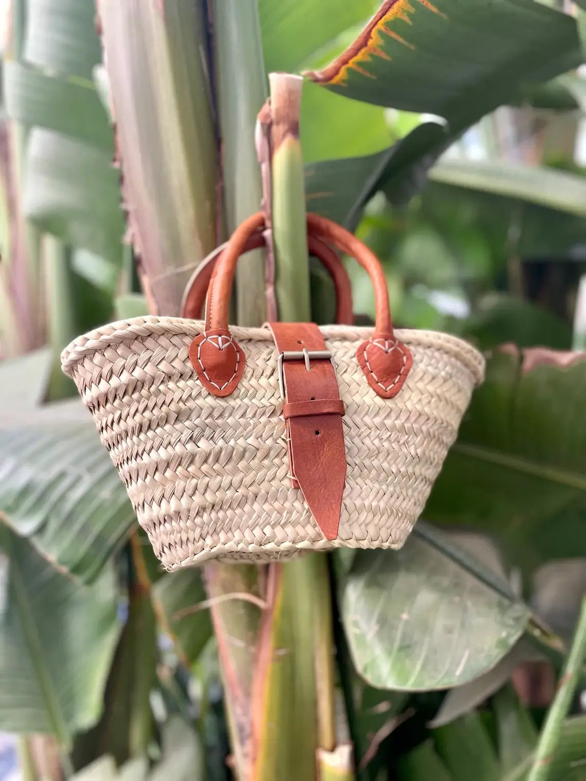 Mini Straw Leather | Beach bag | French Market Bag