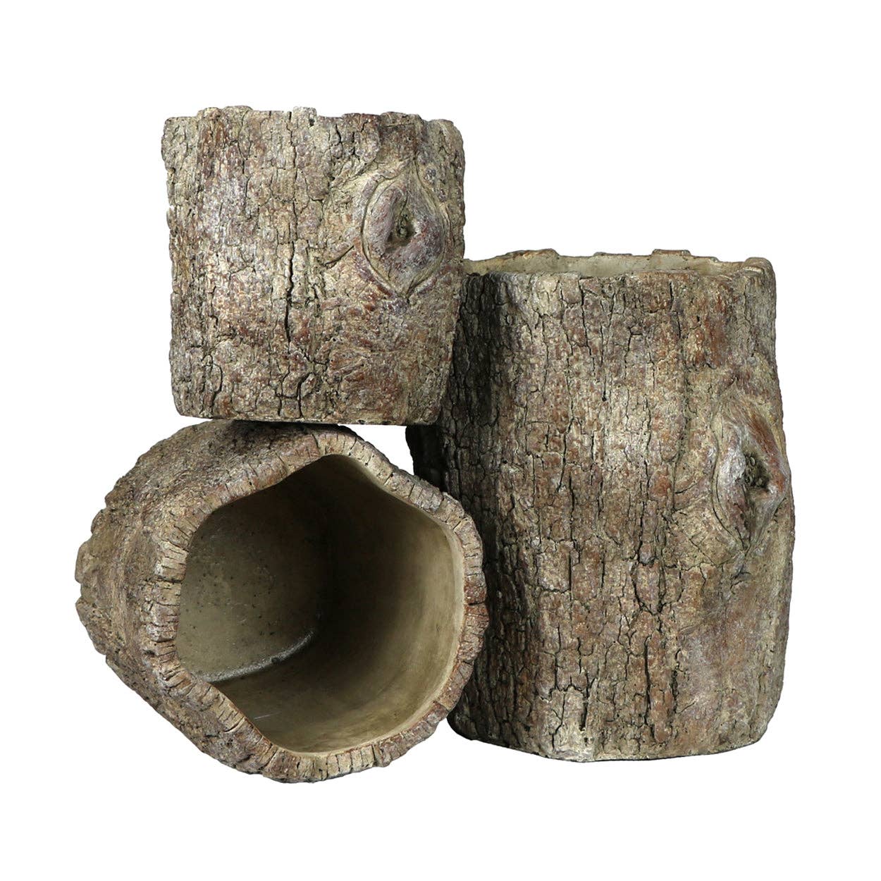 Faux Bois Log Planter: Large