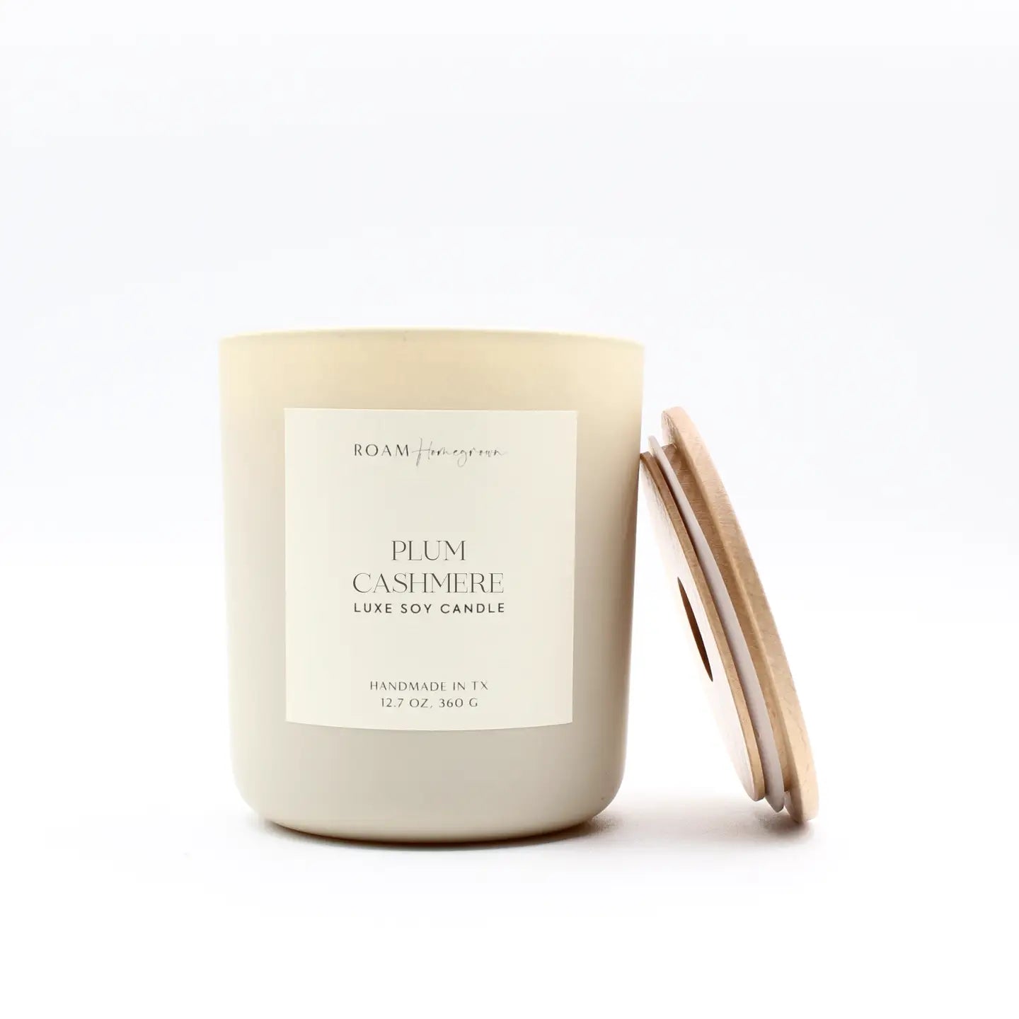 Plum Cashmere Luxury Soy Candle, 12.7 oz, Cream