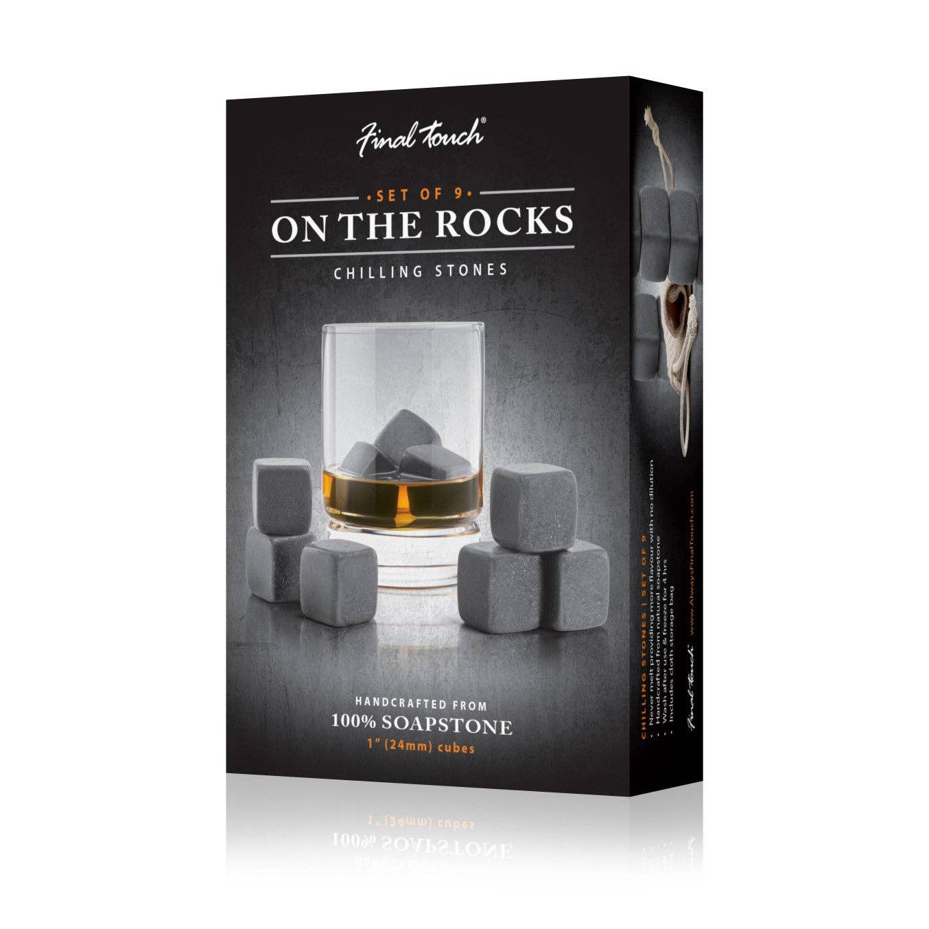 On The Rocks Chilling Stones - Set of 9: Natural soapstone / Giftbox