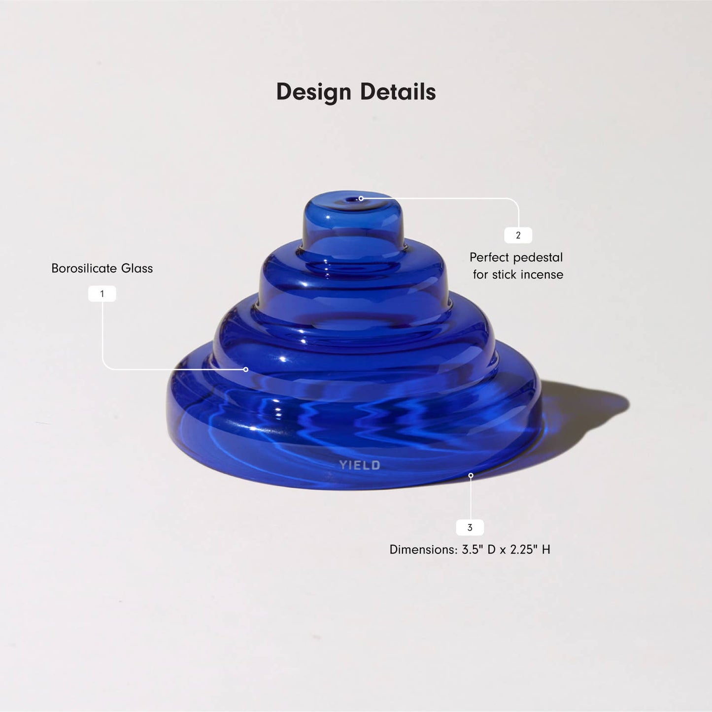Glass Meso Incense Holder - Cobalt