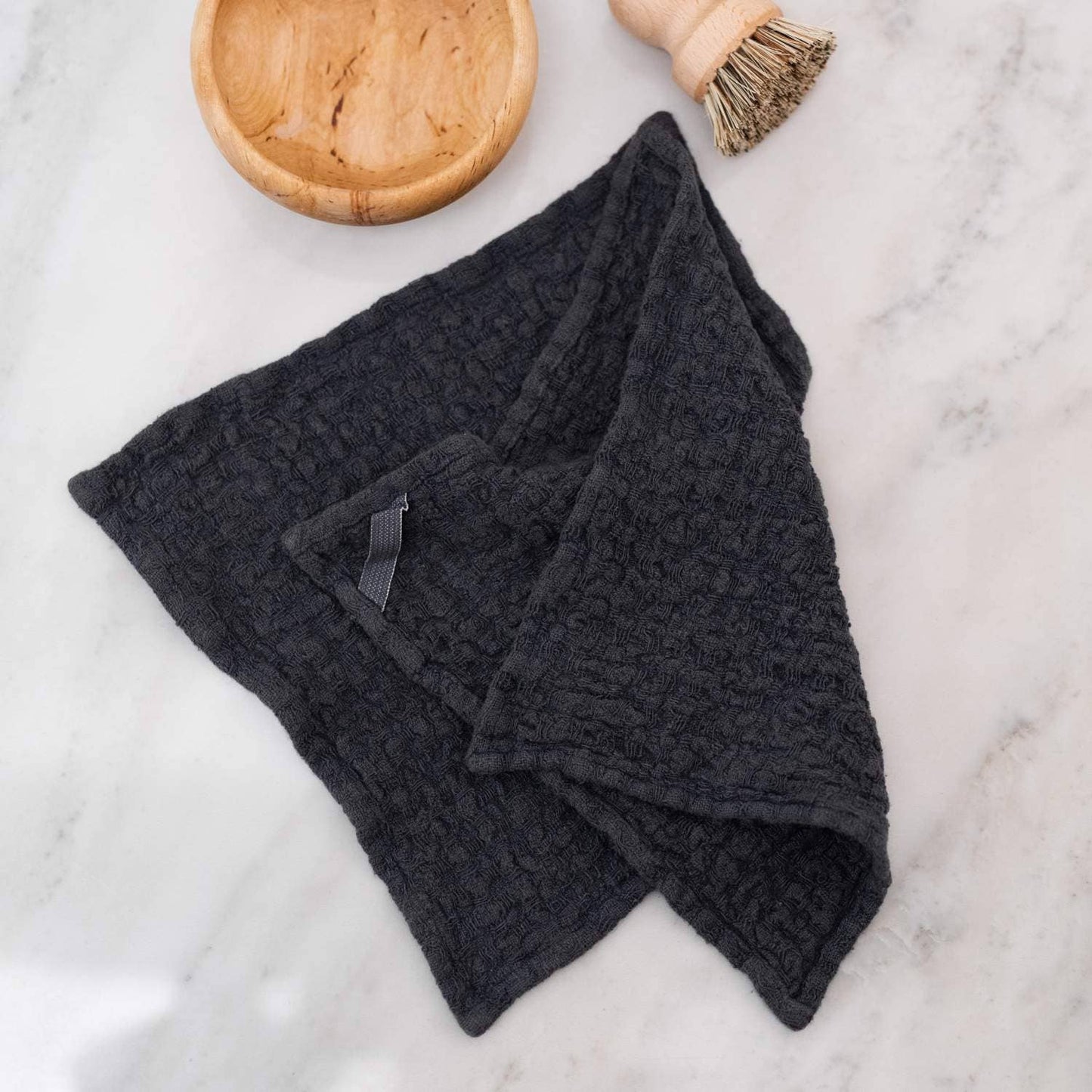 Dark Grey Linen Dishcloth
