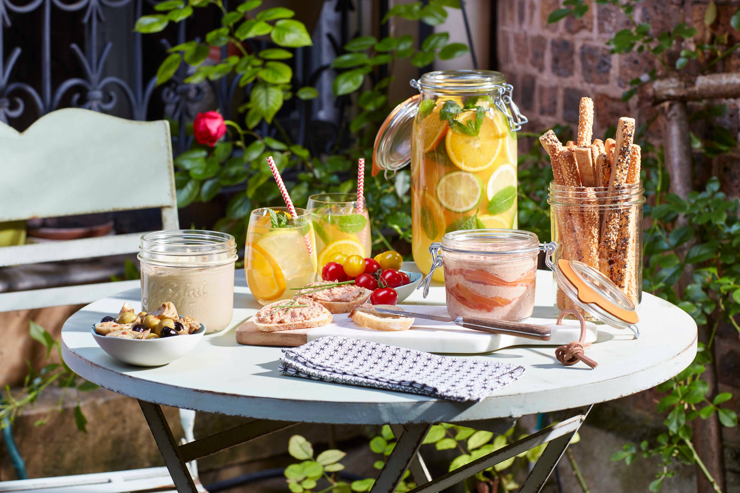 3L Rounded French Glass Storage Jar W Airtight Rubber Seal