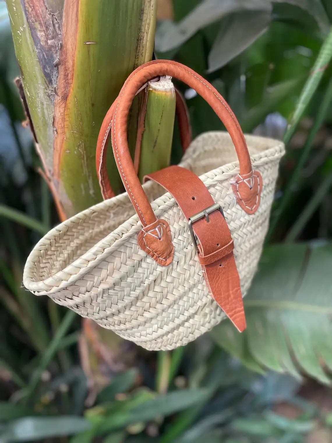 Mini Straw Leather | Beach bag | French Market Bag