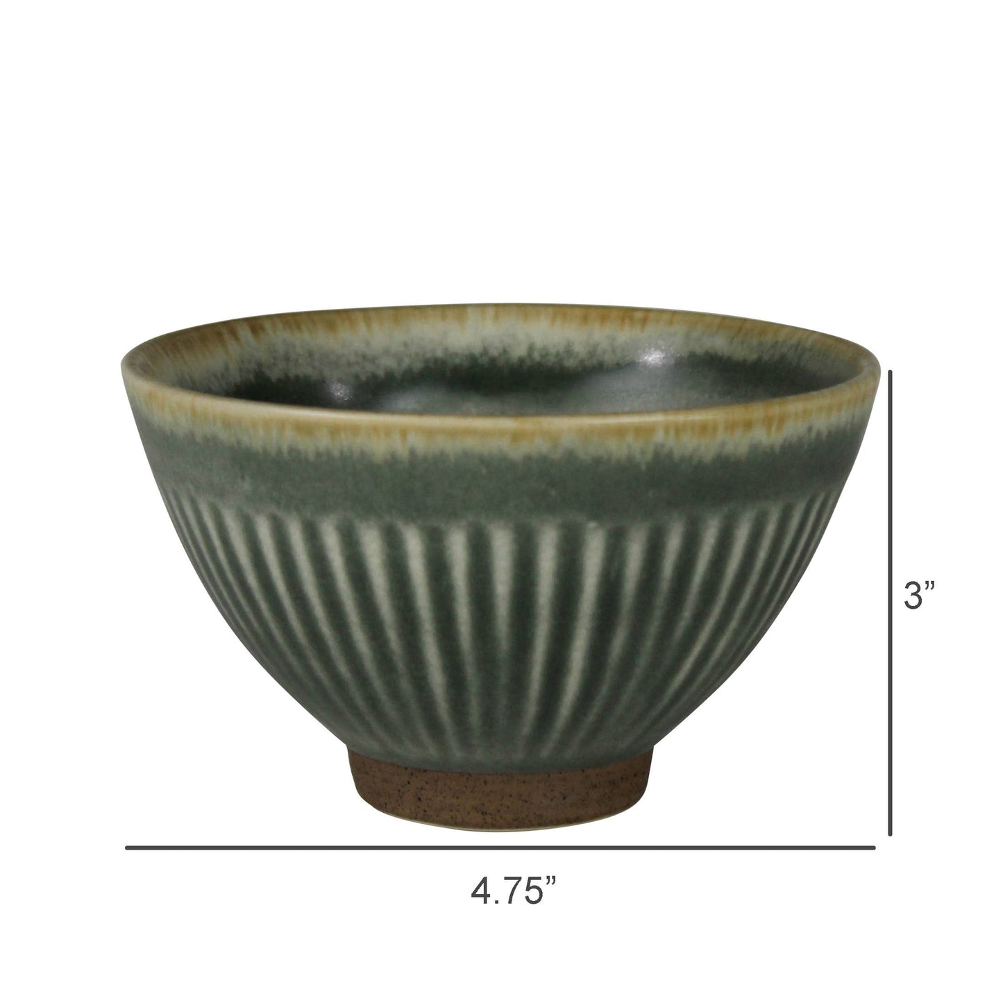 Ribbed Bowl Ceramic, Sage Green