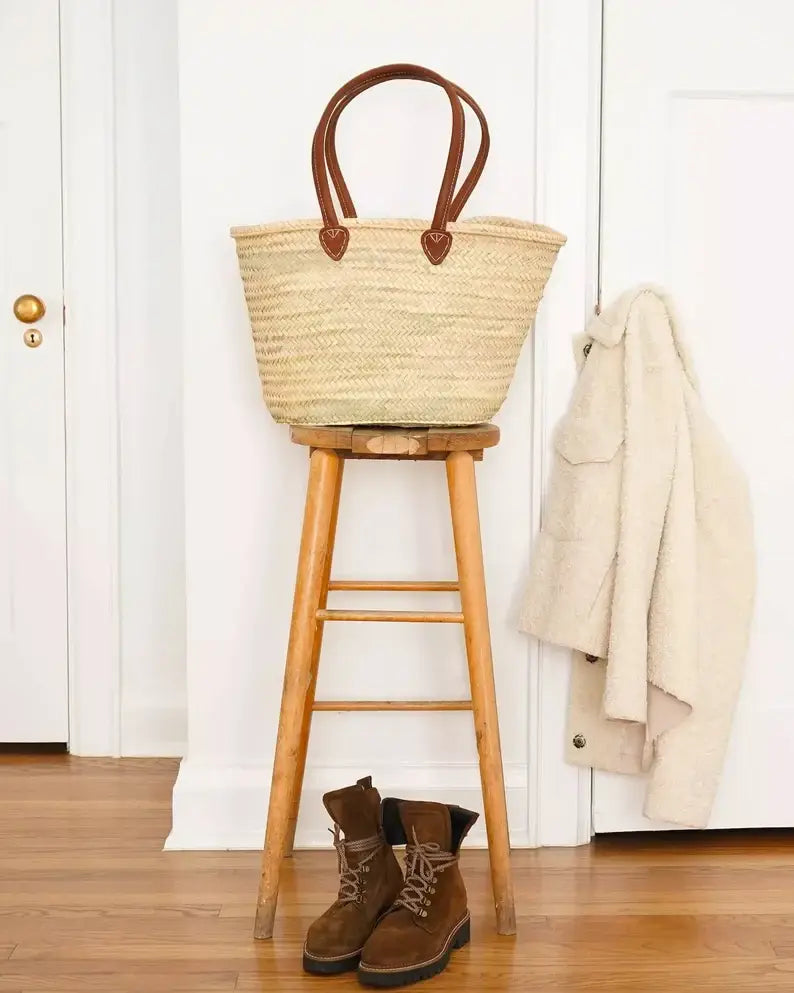 Handmade Leather, French Market Basket