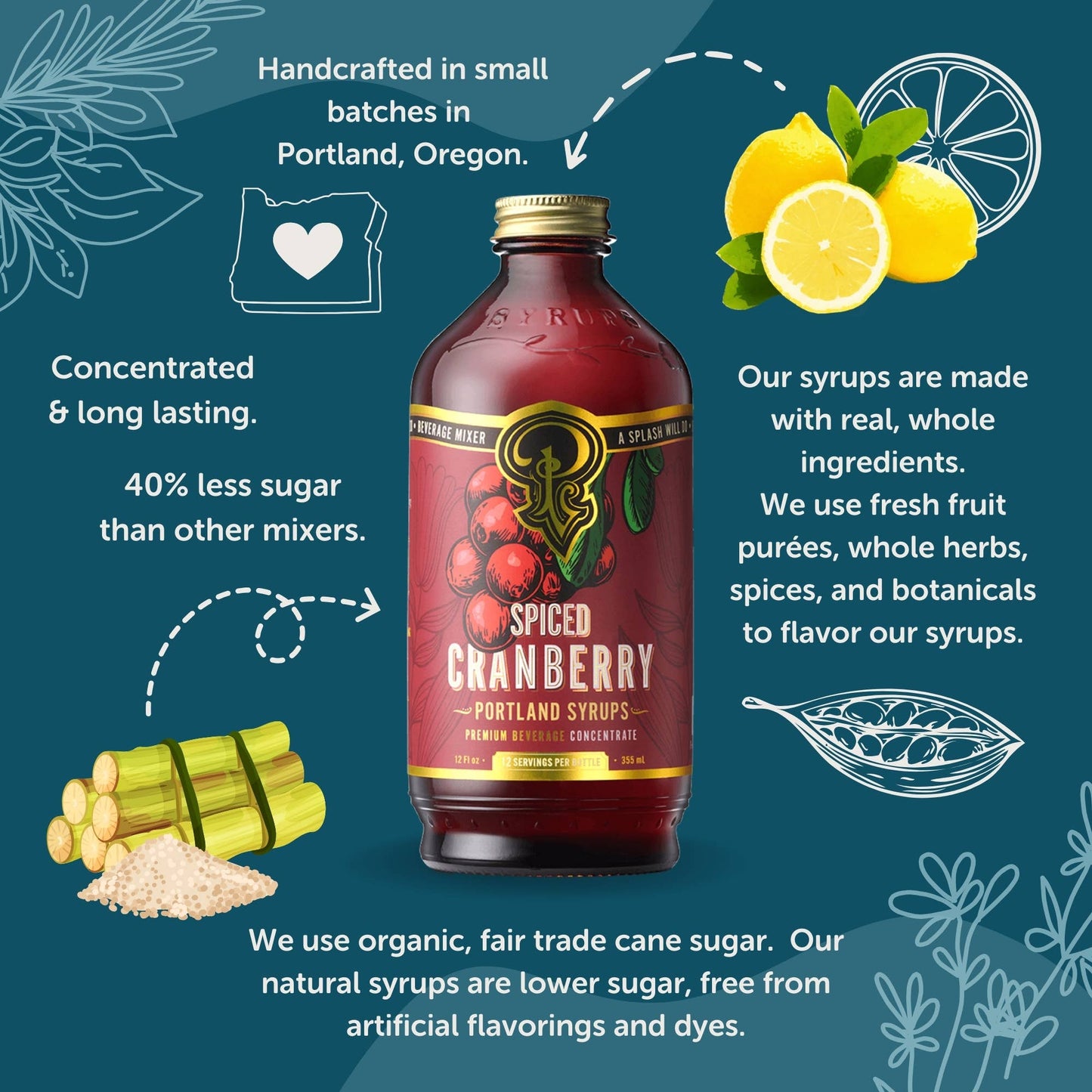 Spiced Cranberry Syrup 12 oz - cocktail / mocktail drink mix