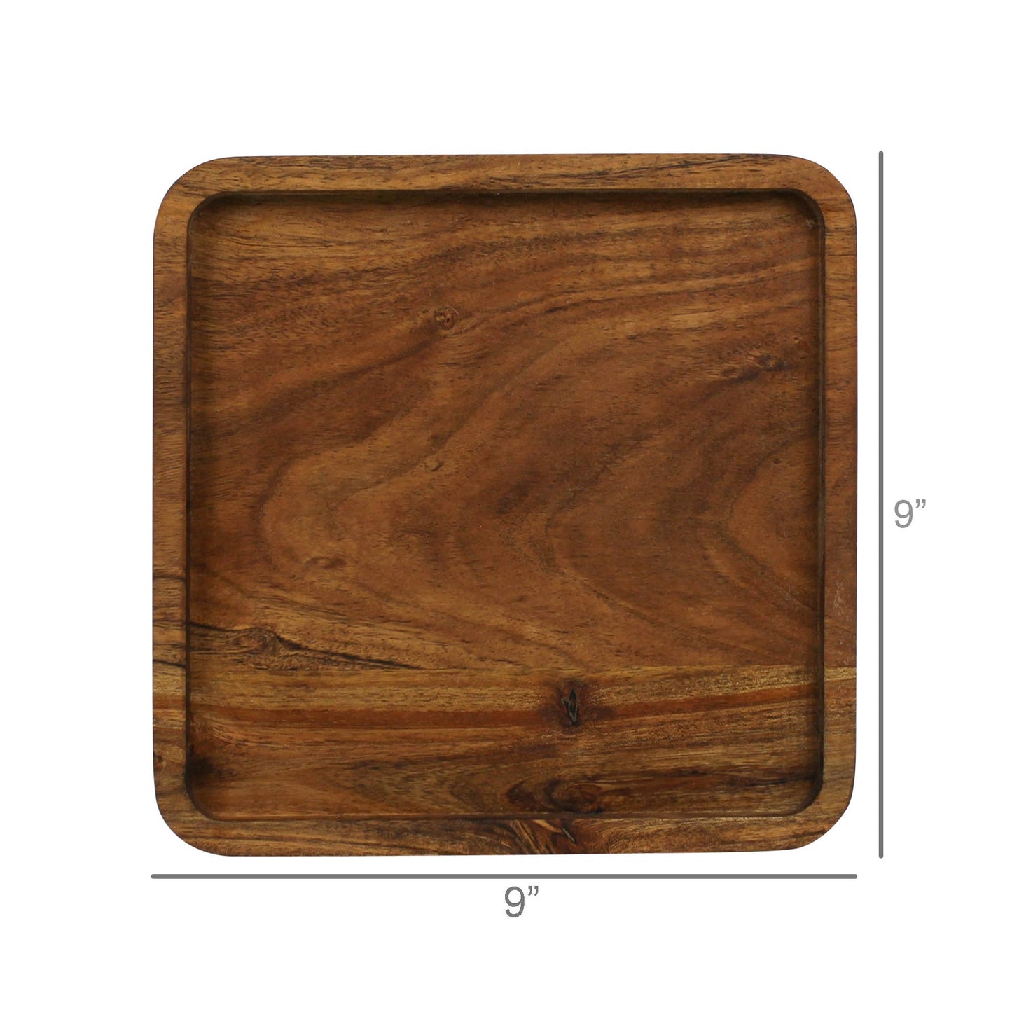 Square Tray, Acacia Wood - Sm