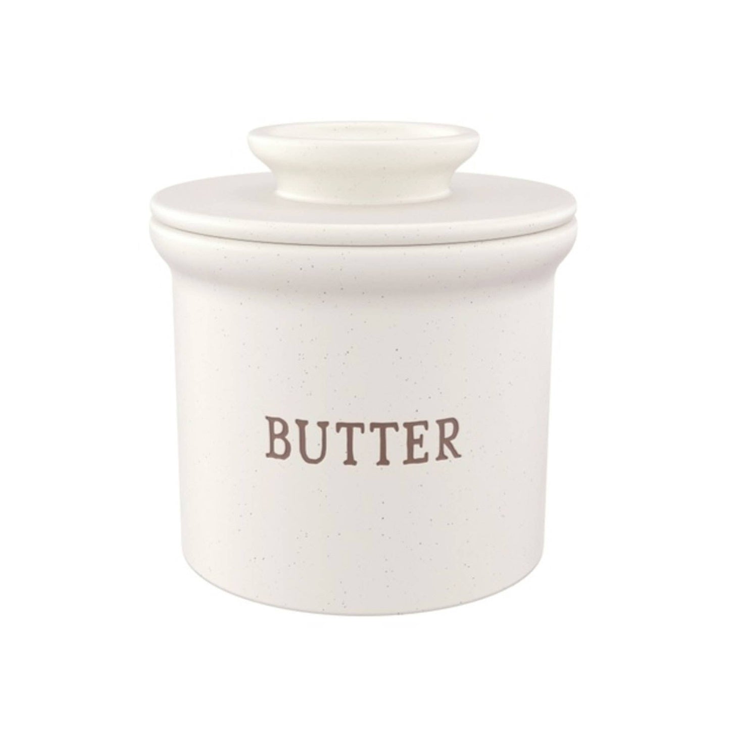 French Butter Keeper Dish, Ceramic: Gray