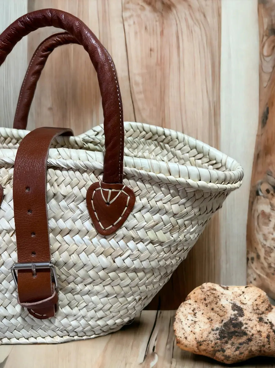 Mini Straw Leather | Beach bag | French Market Bag