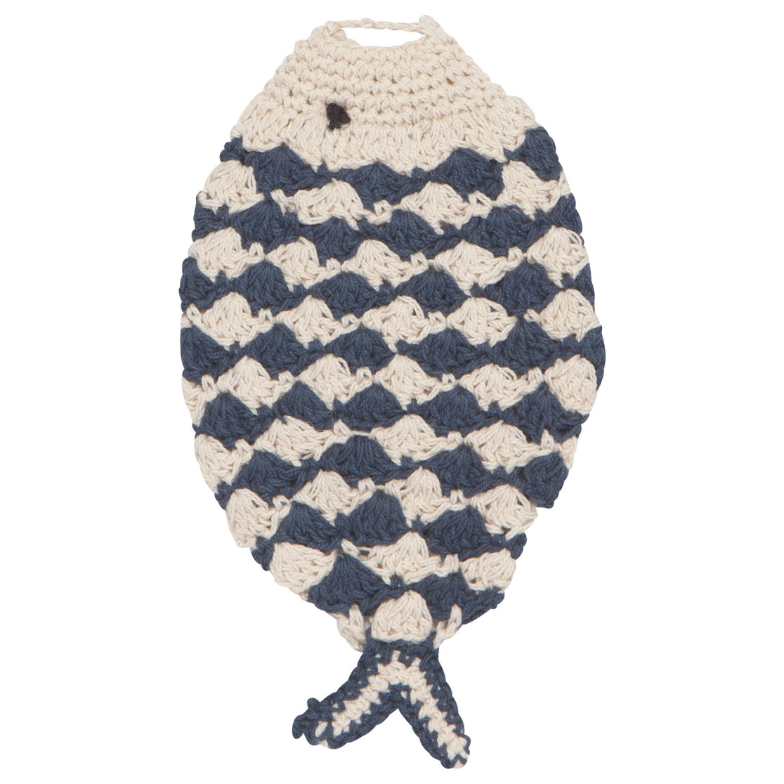 Tawashi Fish Dish Scrubber - Blue and white