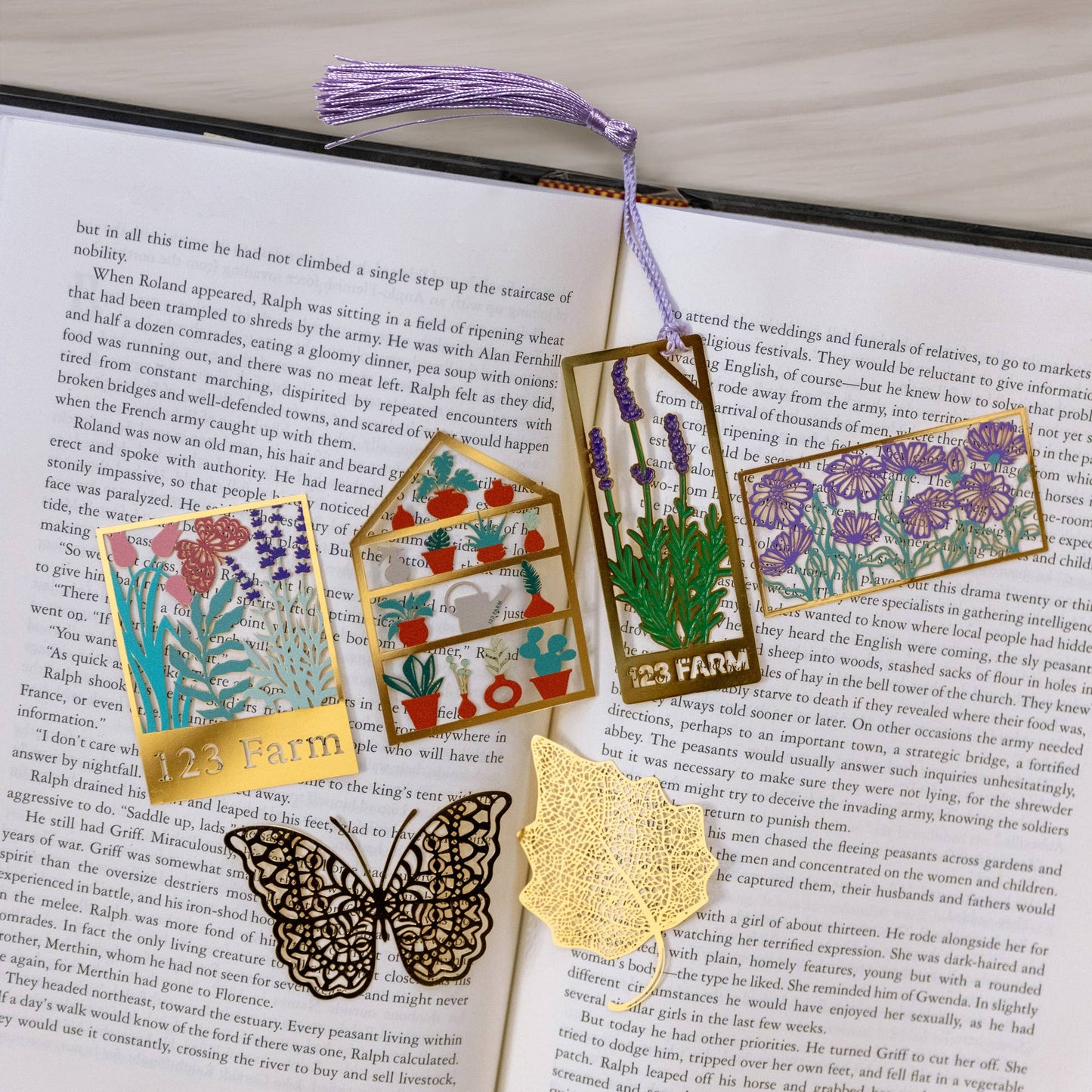 Leaf Bookmark – Elegantly Cut Metal Design by 123 Farm