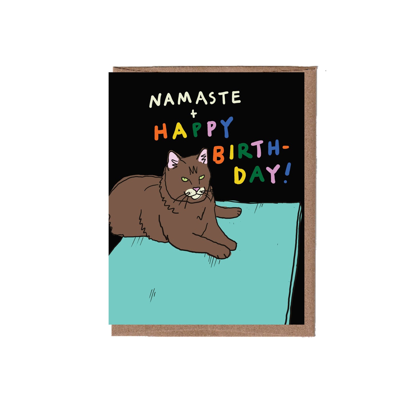 Yoga Cat Birthday Greeting Card