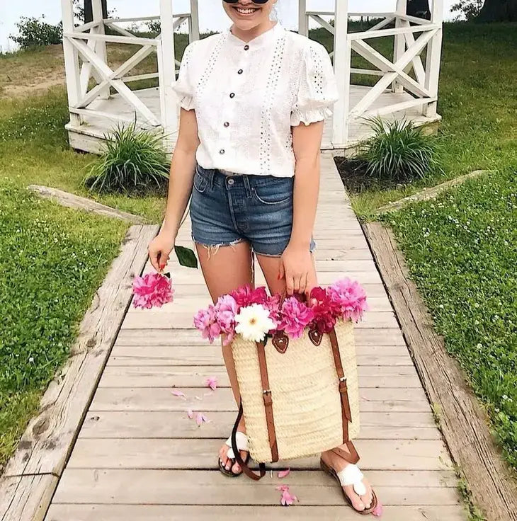 Straw Backpack - Straw Beach Bag
