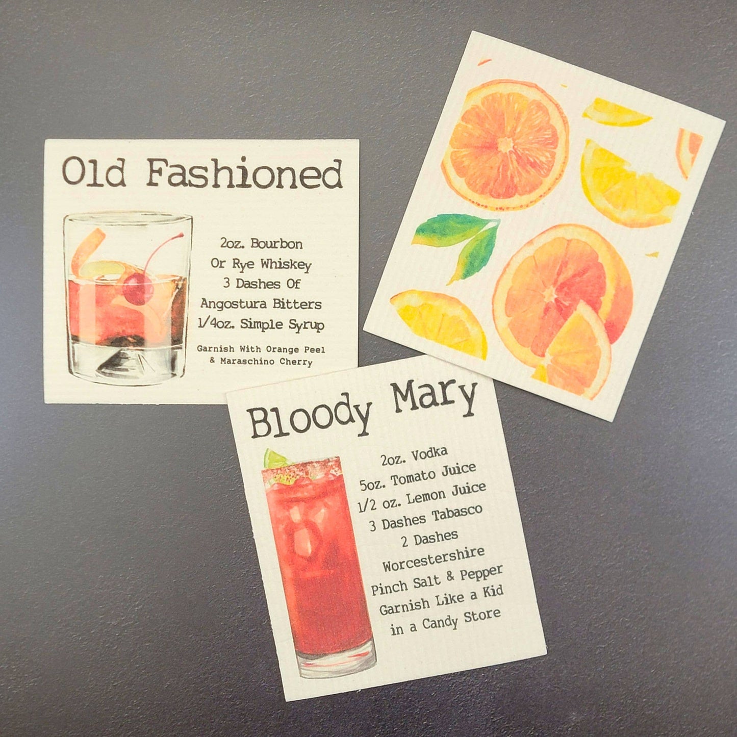 Patterned Orange Swedish Dishcloths - Sponge Clothes