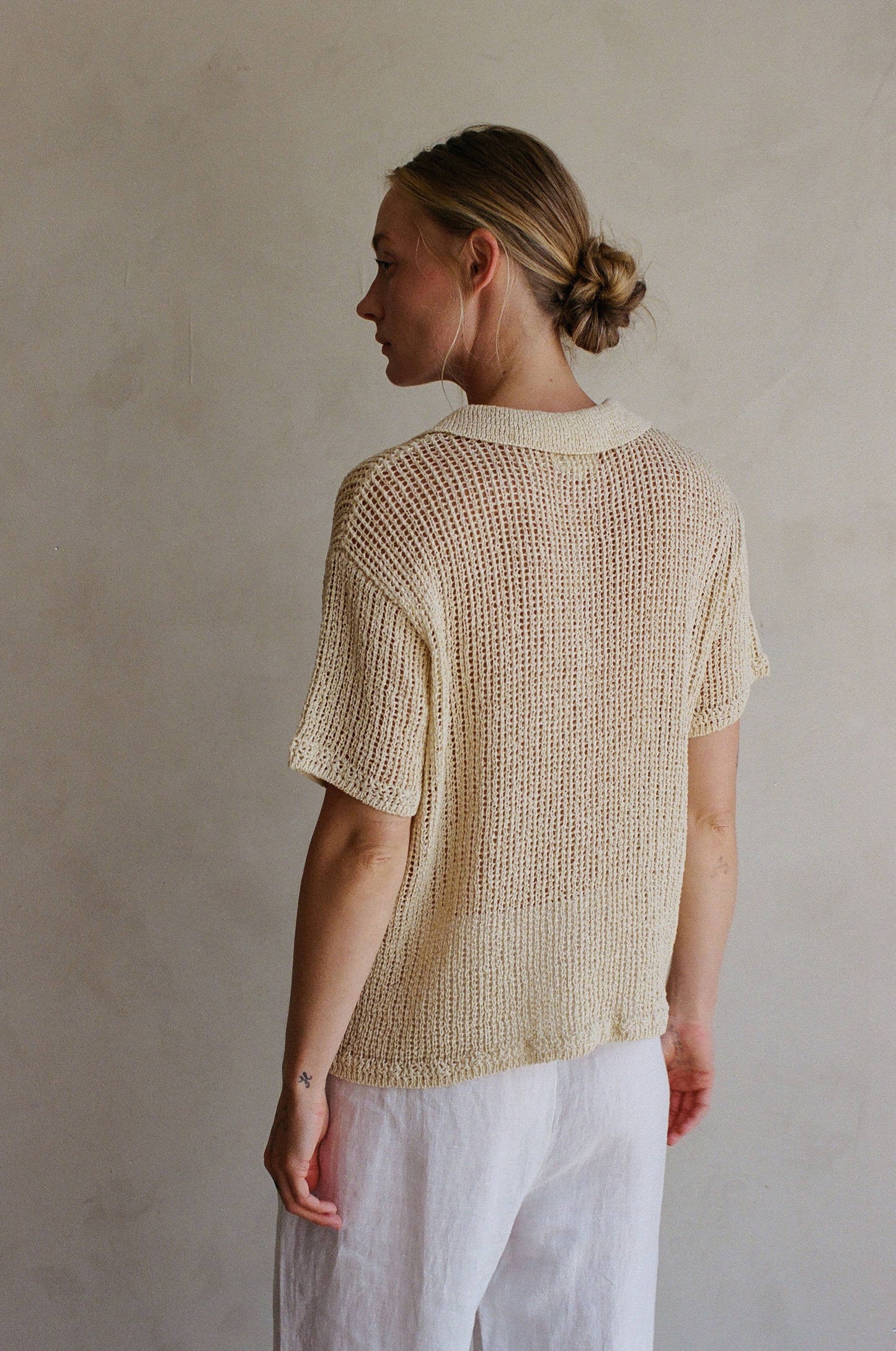Scout Cotton Sweater Ribbed Shirt Top: Natural / ML