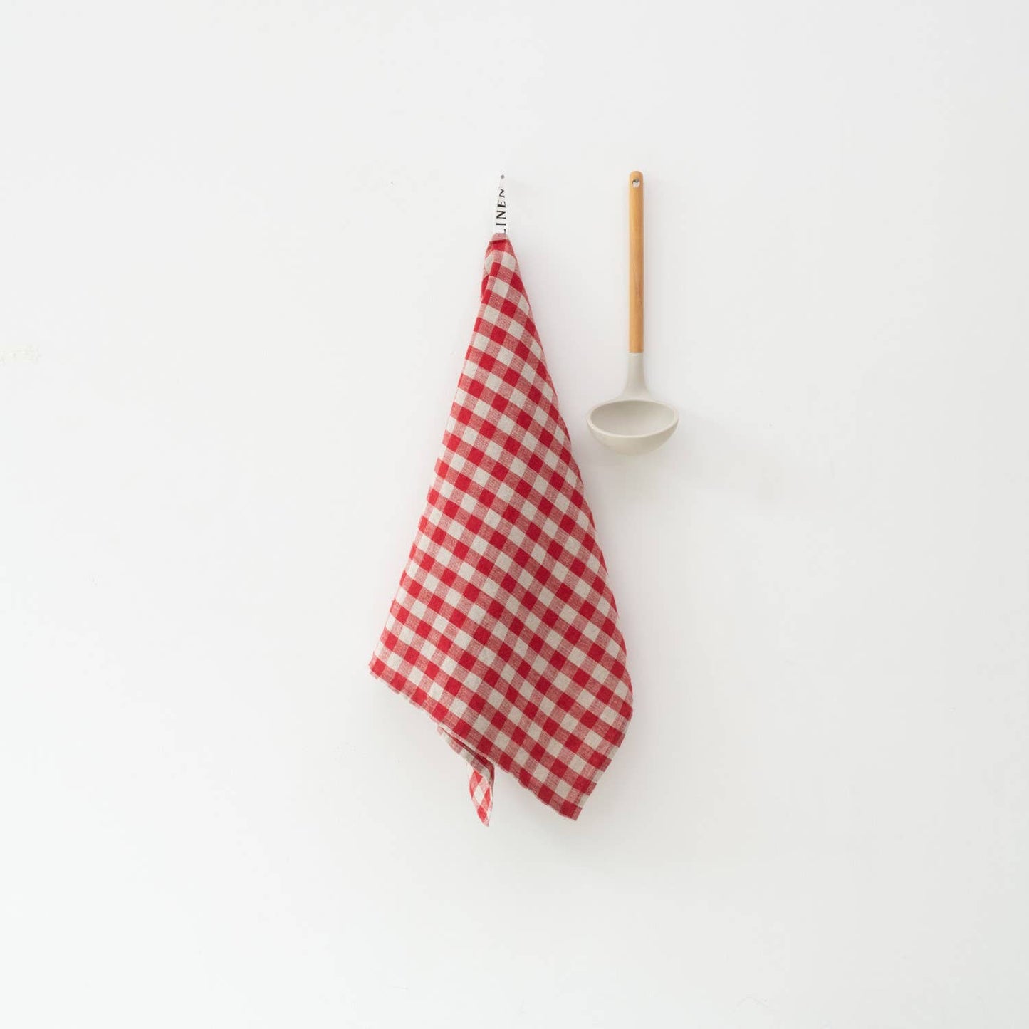 Red Gingham Linen Kitchen Towel | Christmas