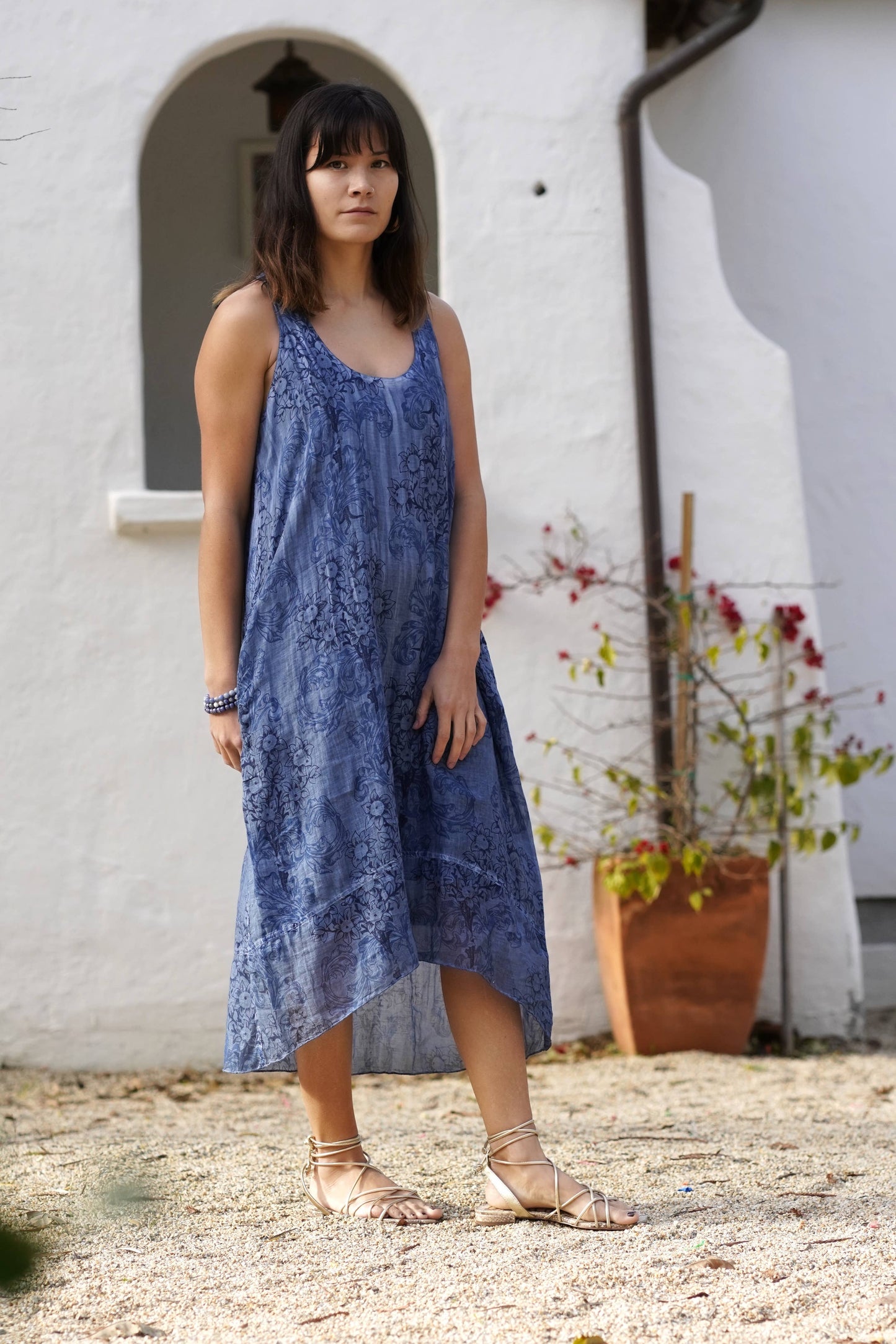 Dani Cotton Dress Navy: Navy / S/M