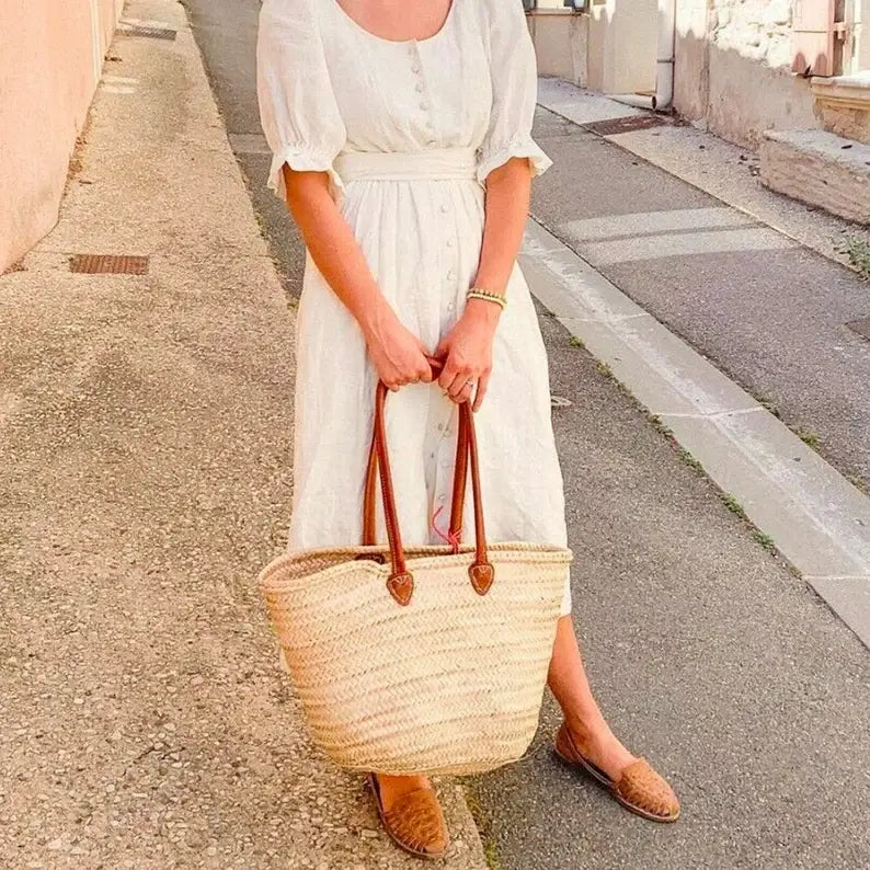 Handmade Leather, French Market Basket