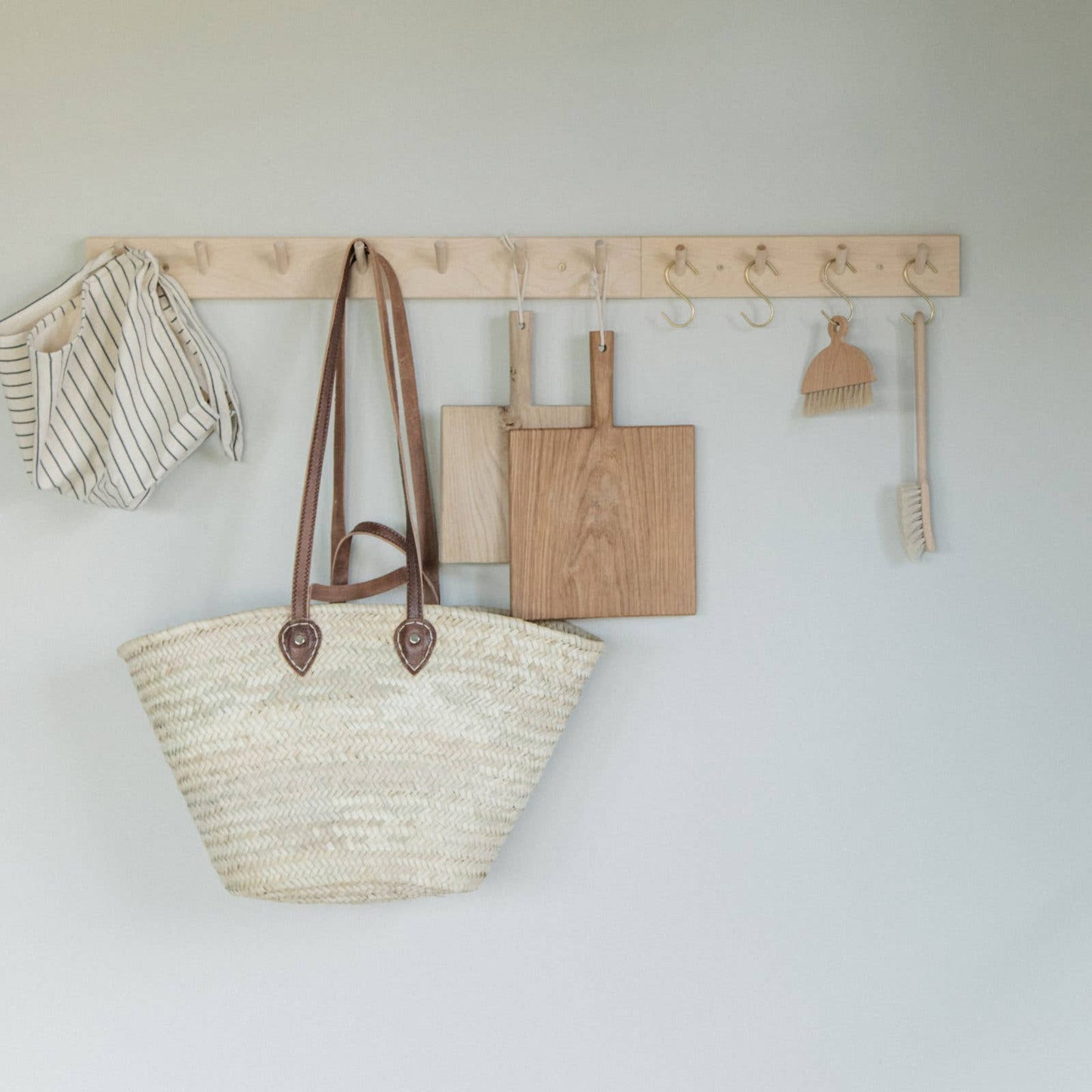 French Market Basket With Etched Leather
