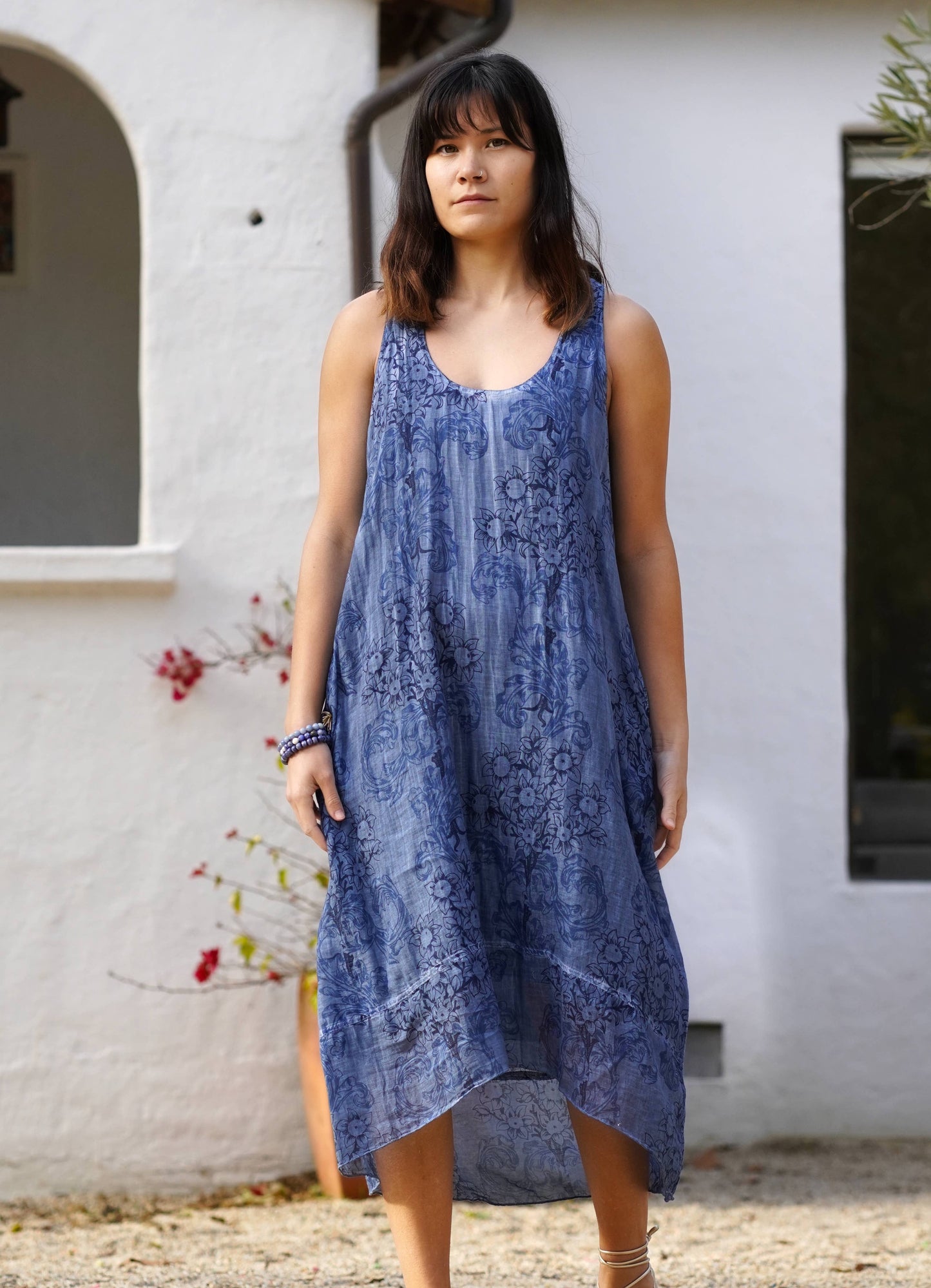 Dani Cotton Dress Navy: Navy / S/M