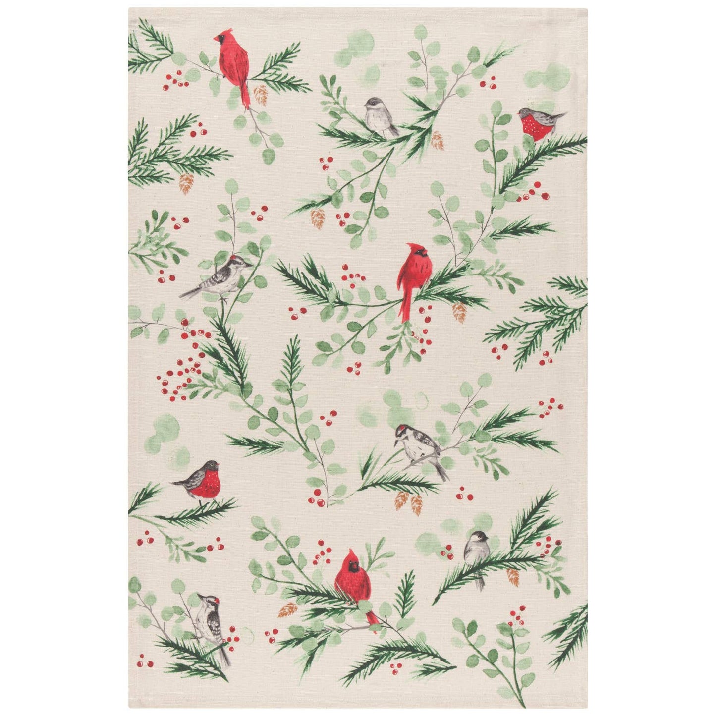 Forest Birds Christmas Dishtowel