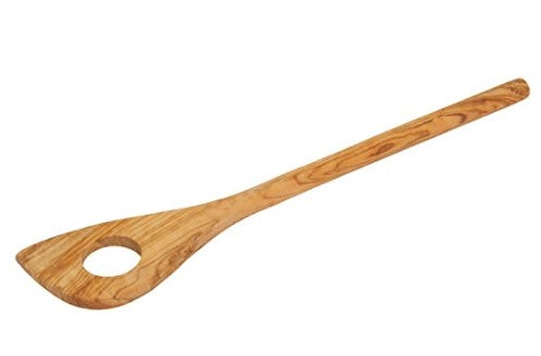 Olive Wood Cooking Spoon with Hole, 12" - Ettiene Market