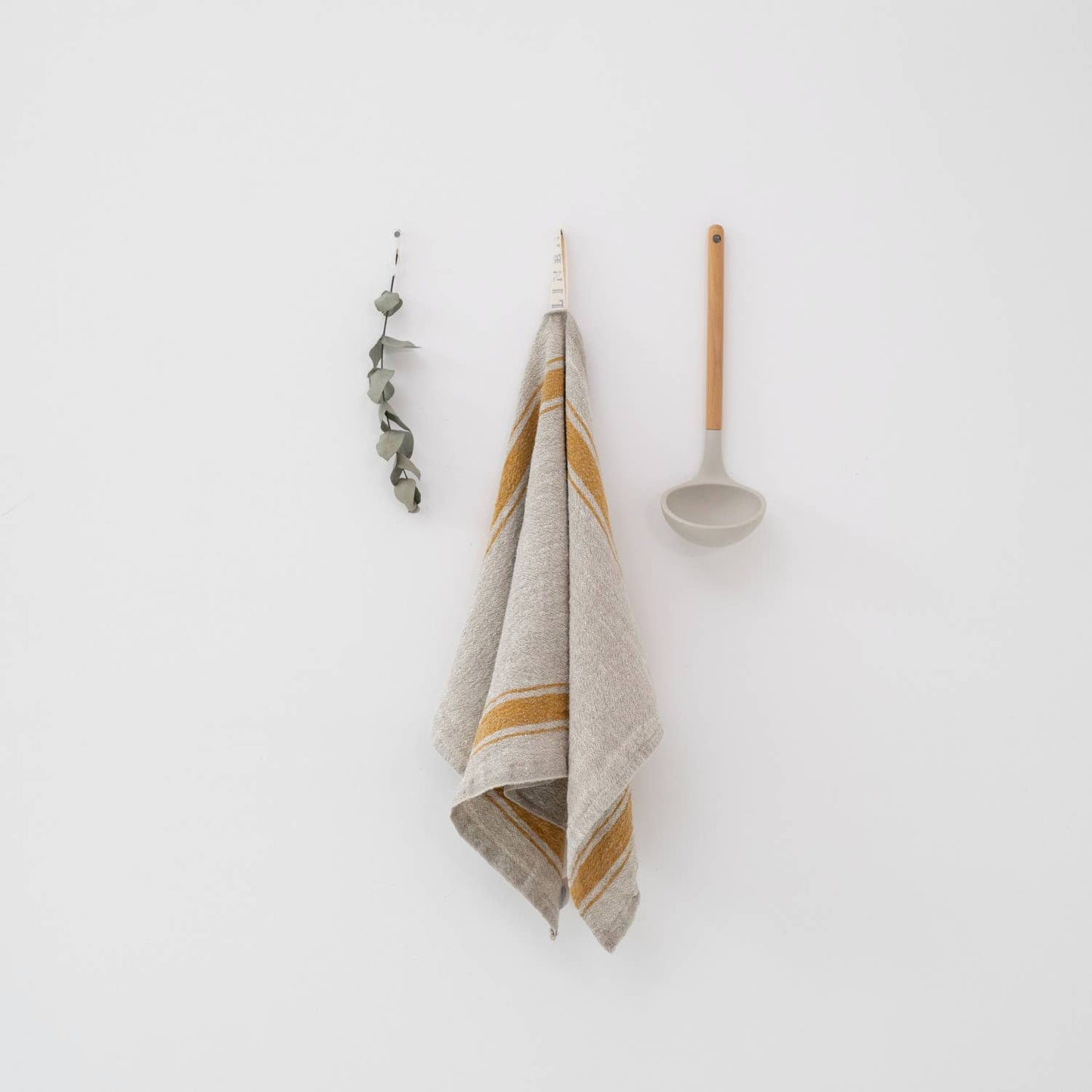 Gold Stripe Vintage Linen Kitchen Towel