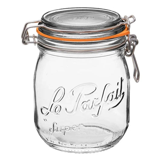 750ml Rounded French Glass Storage Jar WAirtight Rubber Seal