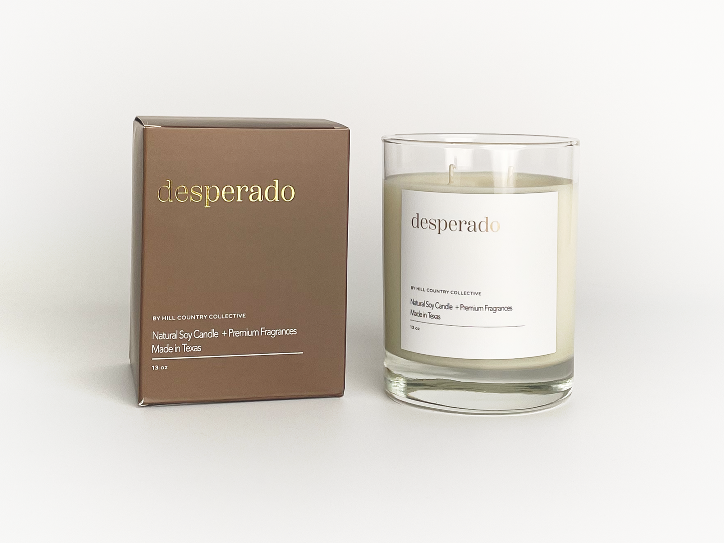 Desperado | Leather + Tobacco | Elevated Soy Candle, 11oz