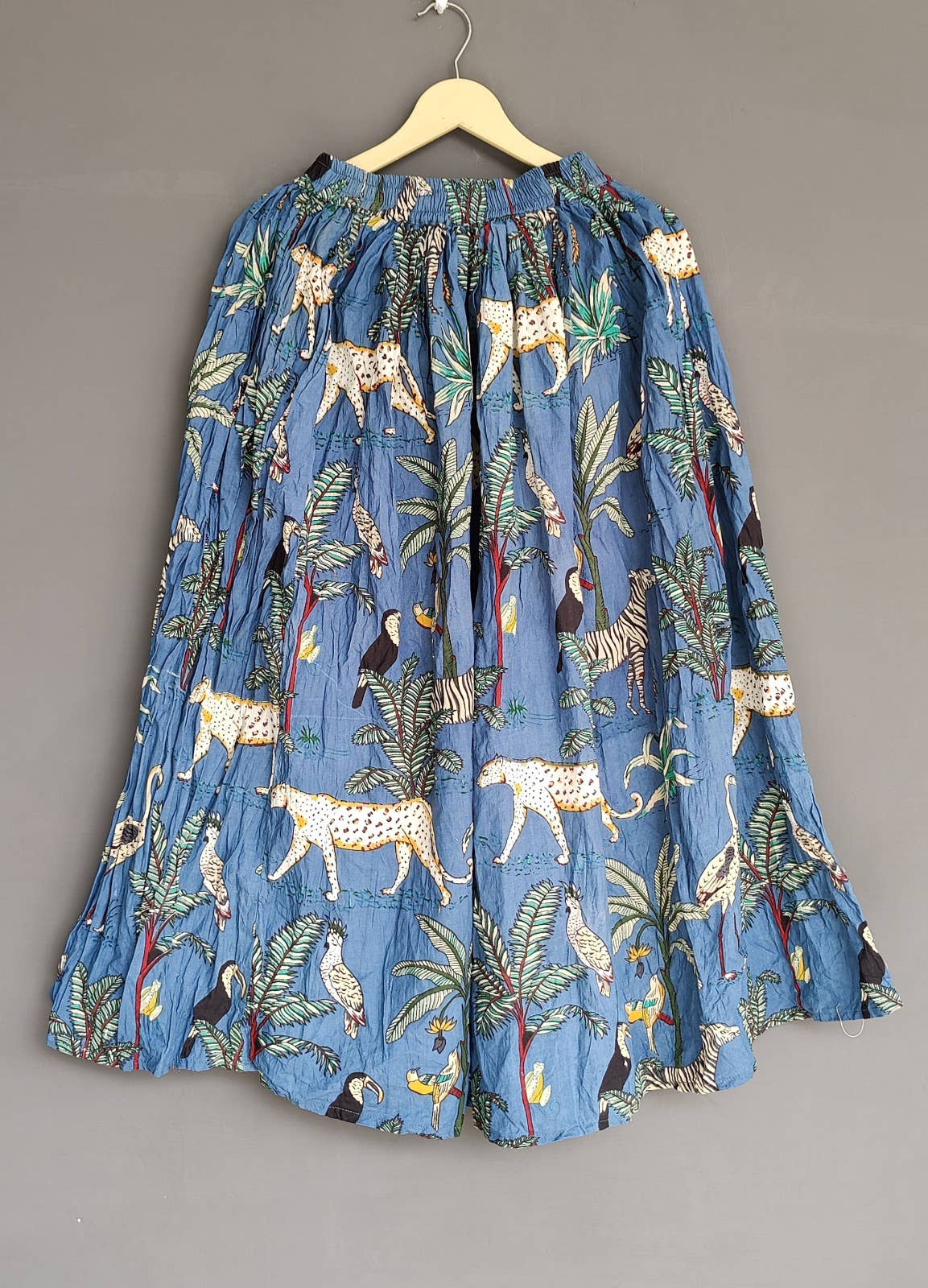 Tiger Print Cotton Beach  Skirt-OS
