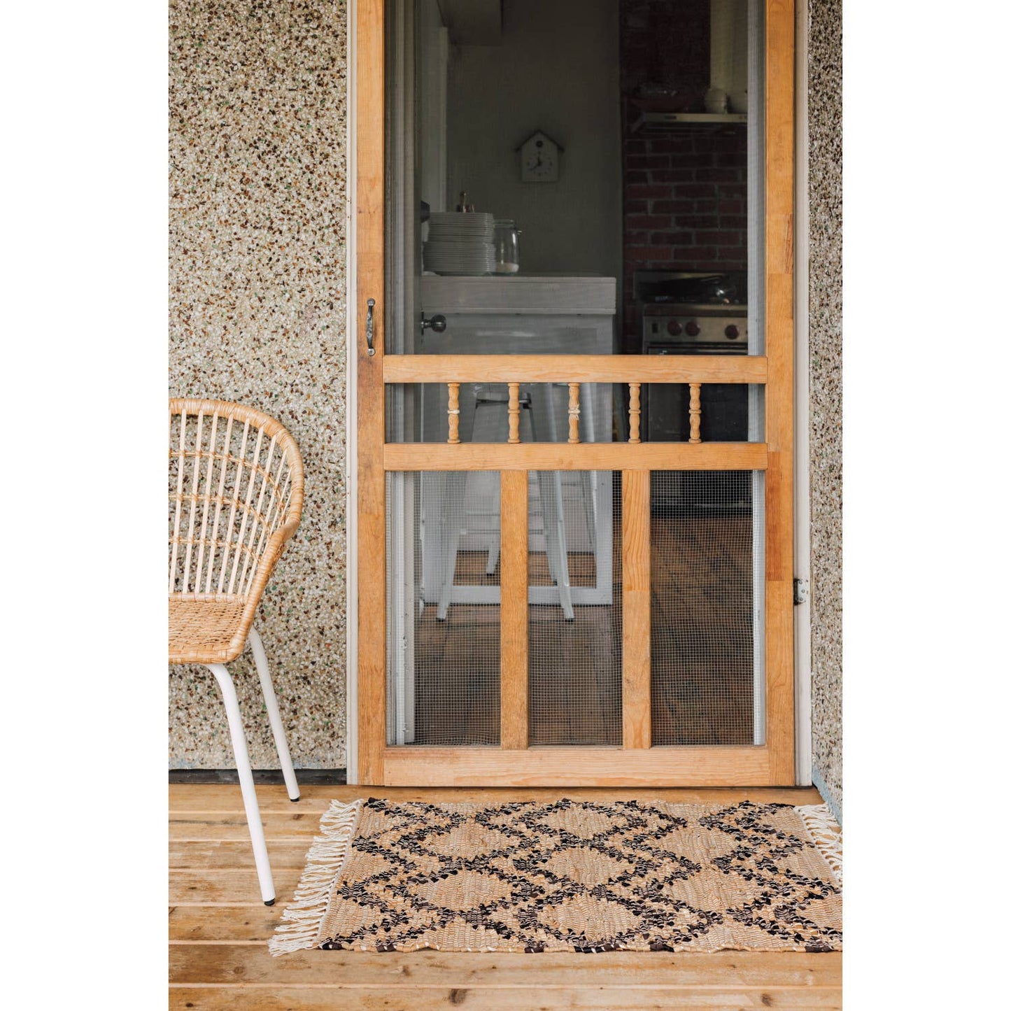 Tetra Recycled Leather Chindi Rug 2 x 3 Ft