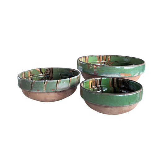 Cottage Crafted Bowl: Marbleized Green