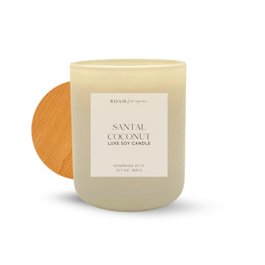 Santal Coconut Luxury Soy Candle, 12.7 oz, Cream