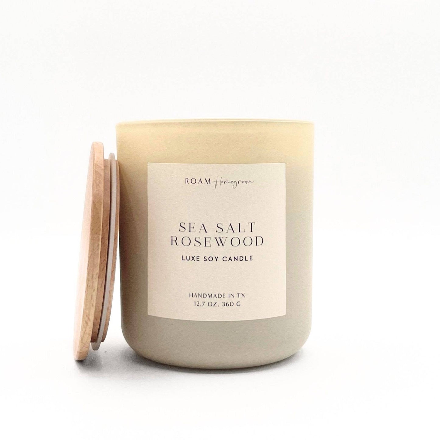 Luxe Cream Candle 12.7 oz, Sea Salt Rosewood
