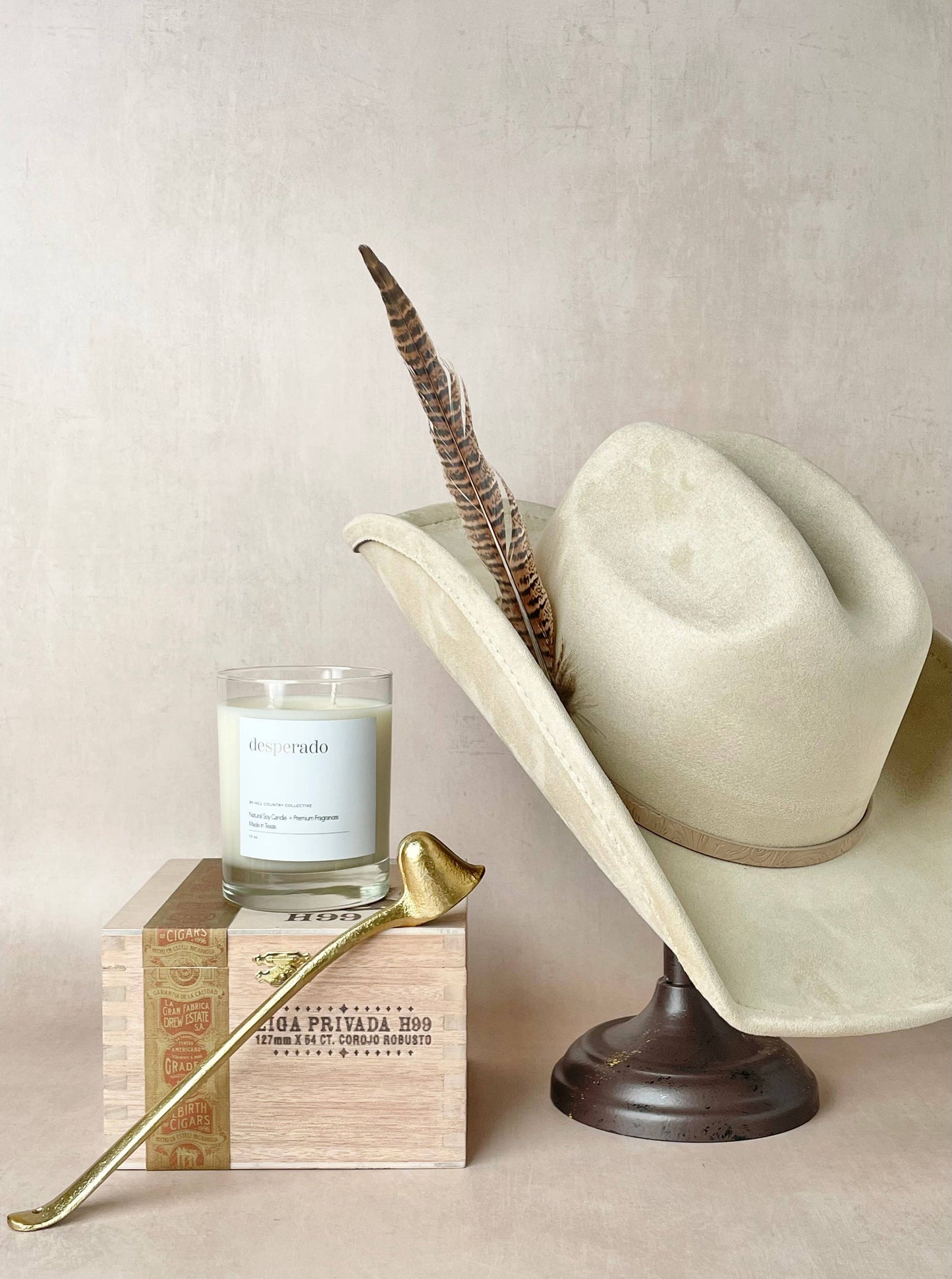 Desperado | Leather + Tobacco | Elevated Soy Candle, 11oz
