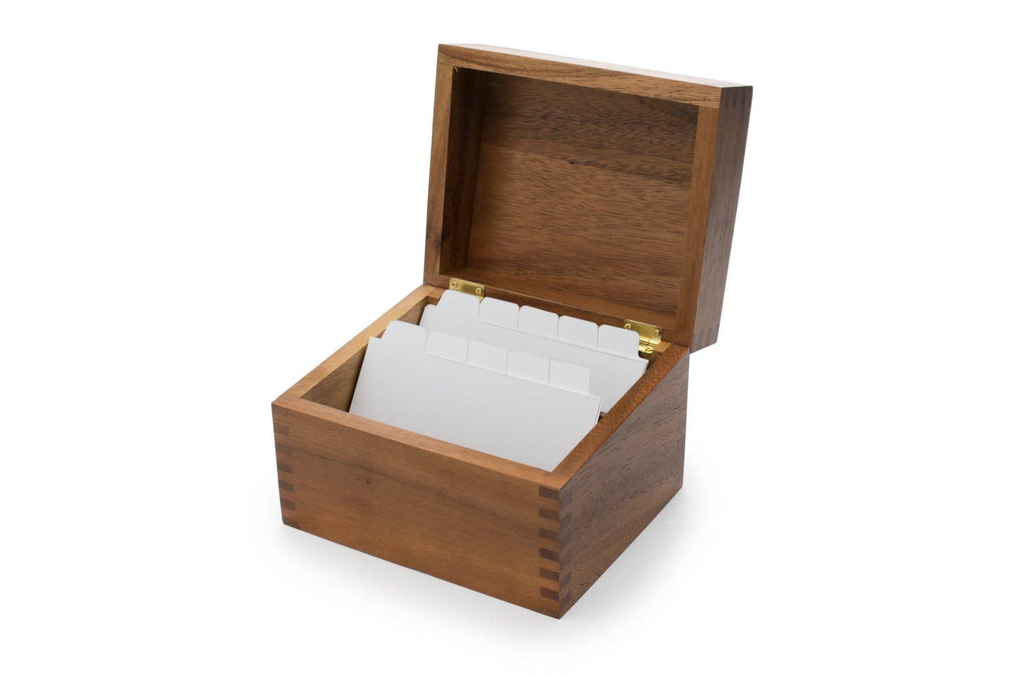 Ironwood Recipe Box, 2 Compartment, Acacia, 7"x 6"x 5.5"
