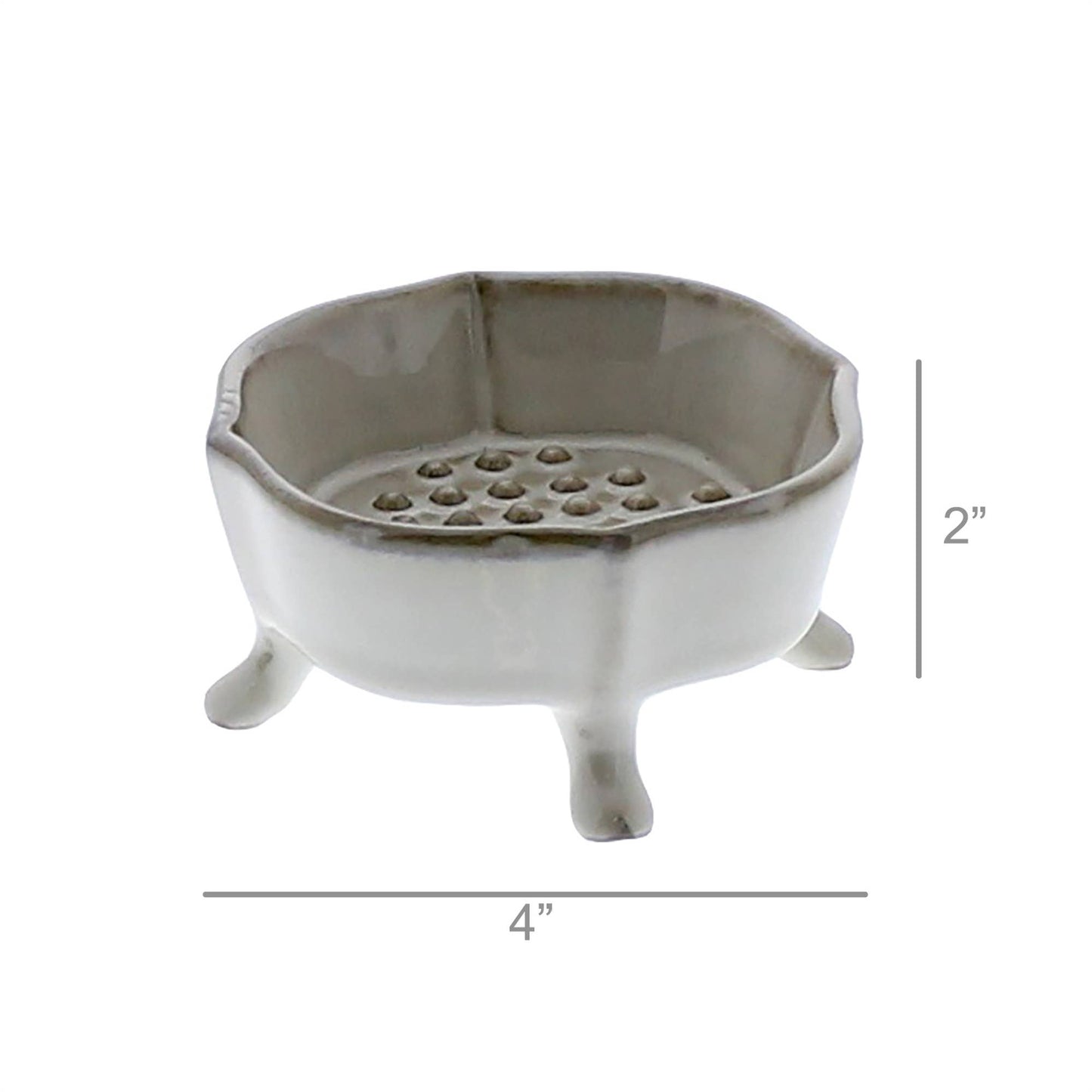 Ceramic Rue Footed Soap Dish - Fancy White