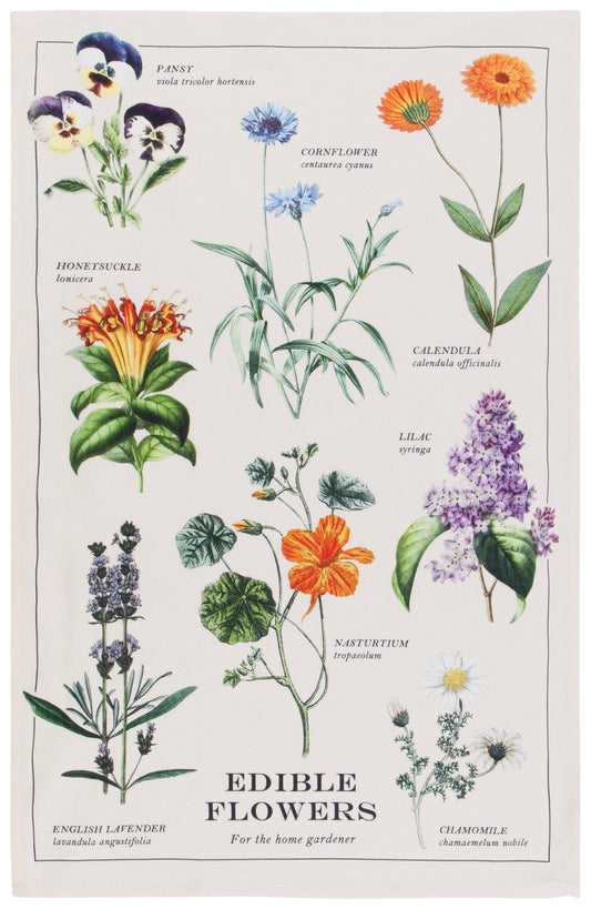 Edible Flowers Dishtowel