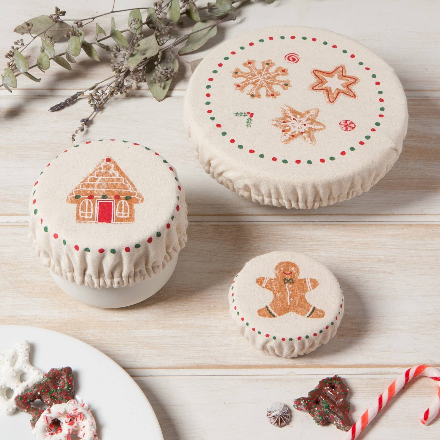 Christmas Cookies Mini Bowl Covers Set of 3