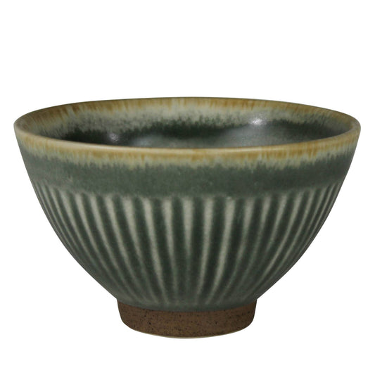 Ribbed Bowl Ceramic, Sage Green