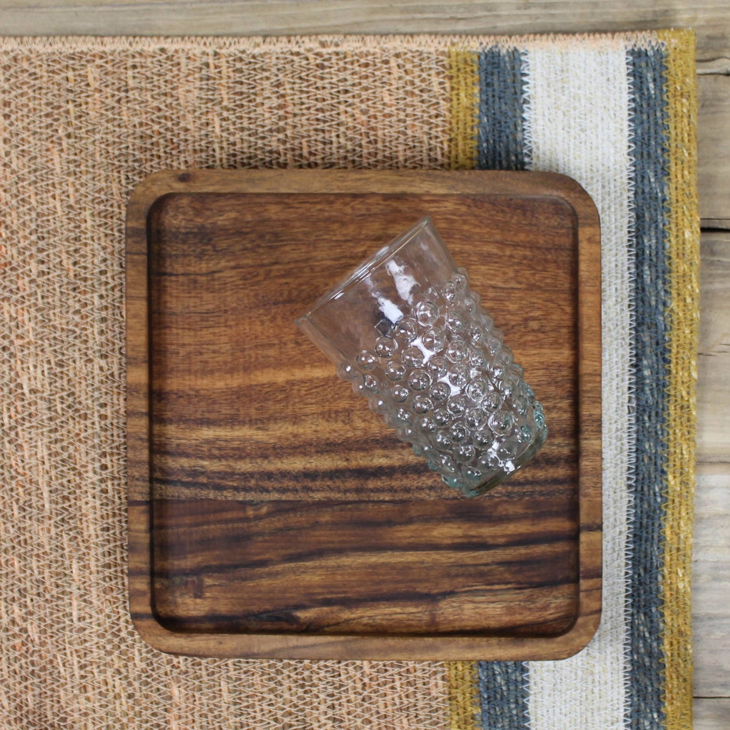 Square Tray, Acacia Wood - Sm