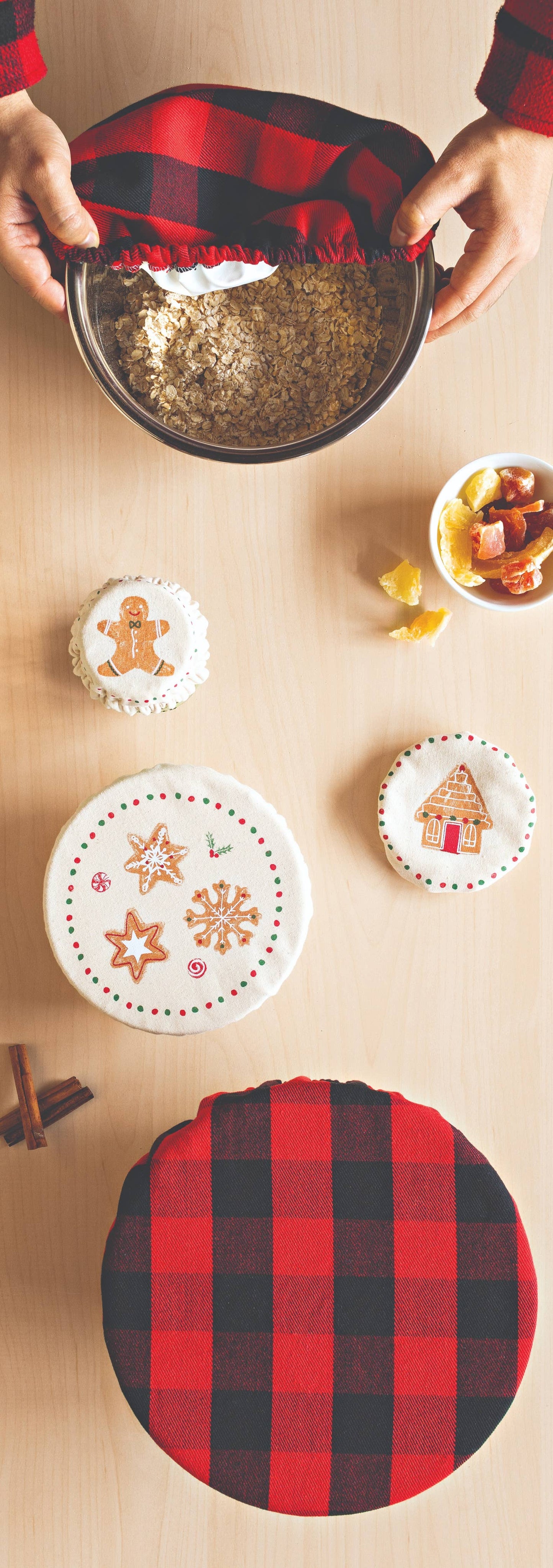 Christmas Cookies Mini Bowl Covers Set of 3