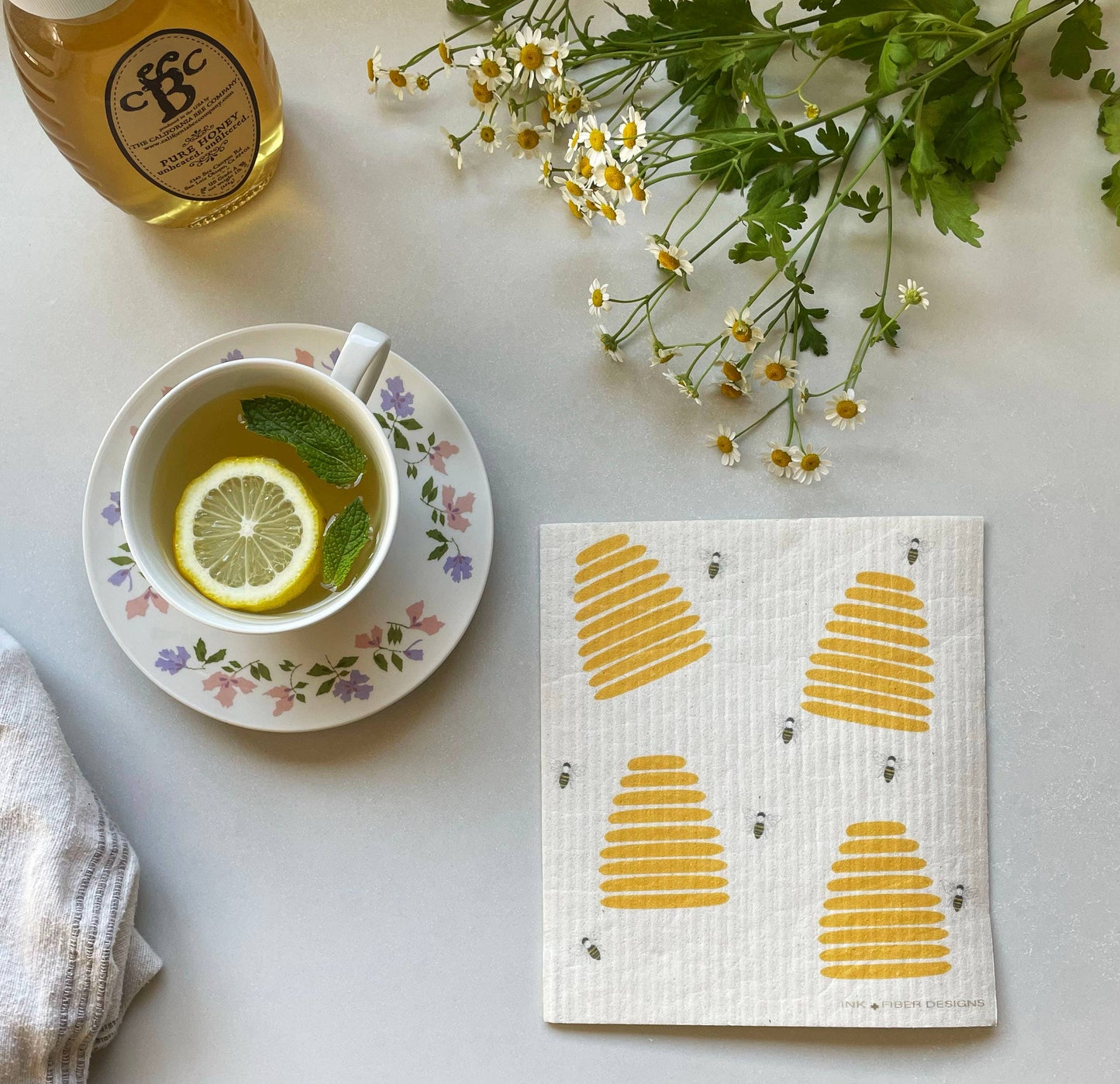 Bees Swedish Dishcloth