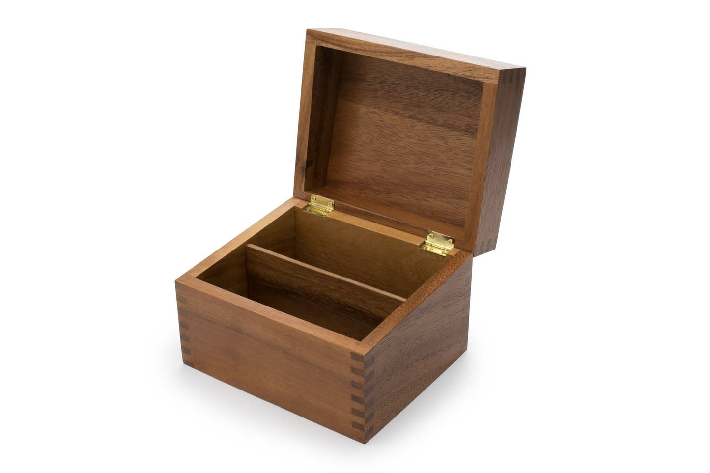 Ironwood Recipe Box, 2 Compartment, Acacia, 7"x 6"x 5.5"