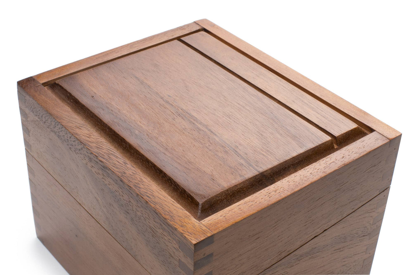 Ironwood Recipe Box, 2 Compartment, Acacia, 7"x 6"x 5.5"