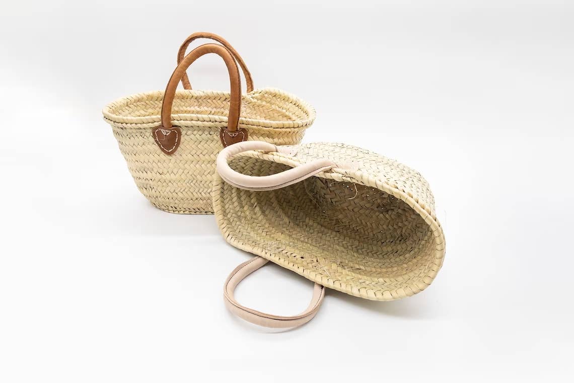 Mini Straw Bags Leather | Beach bag
