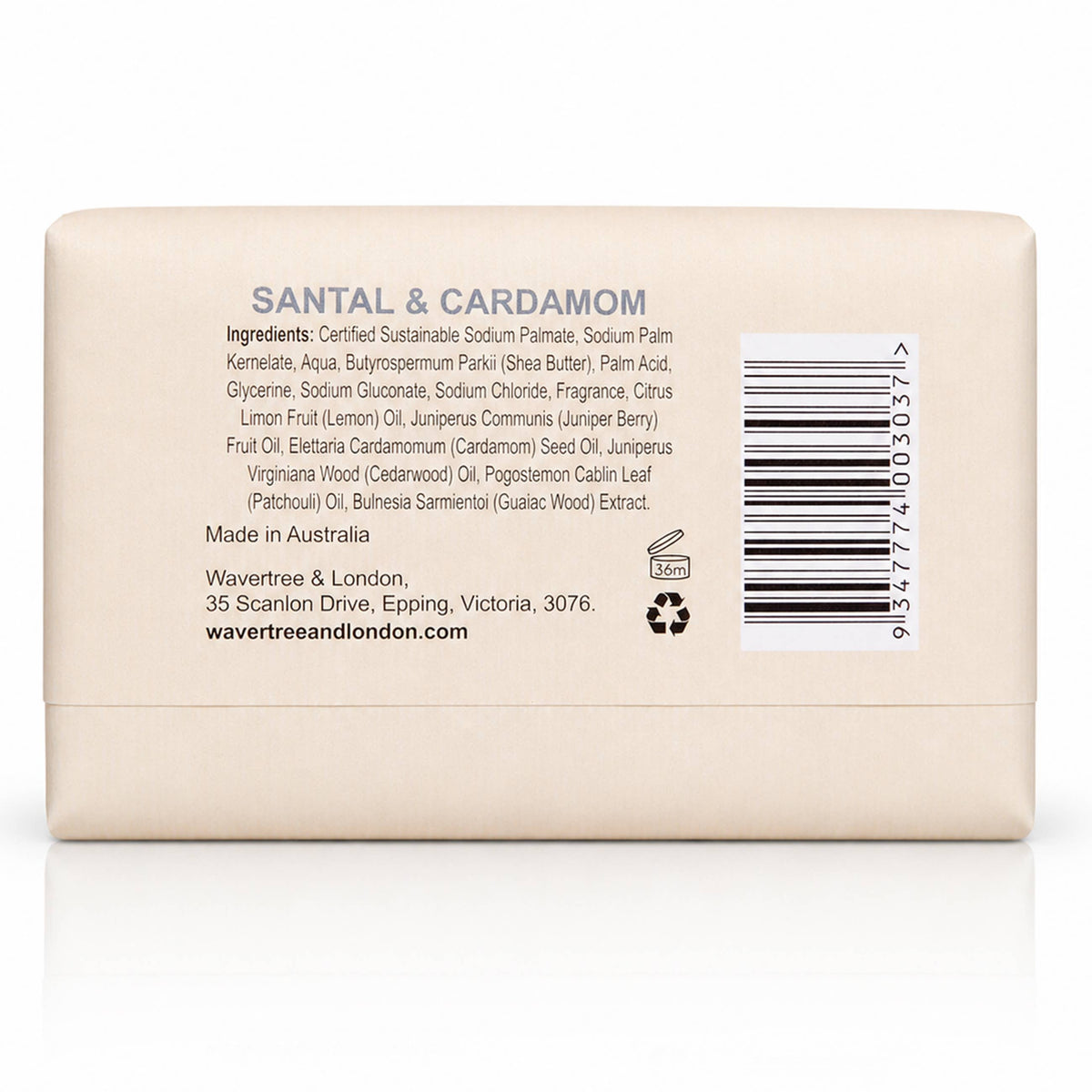 Wavertree & London Naturals Soap bar -  Santal & Cardamon