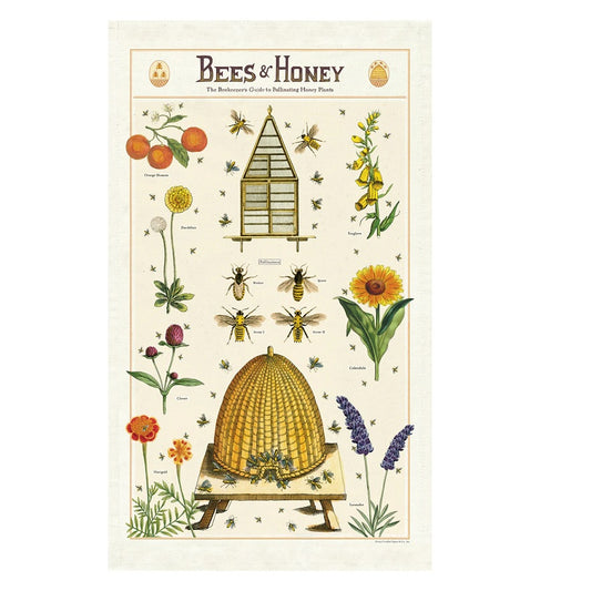 Cavallini Tea Towel-Bees And Honey