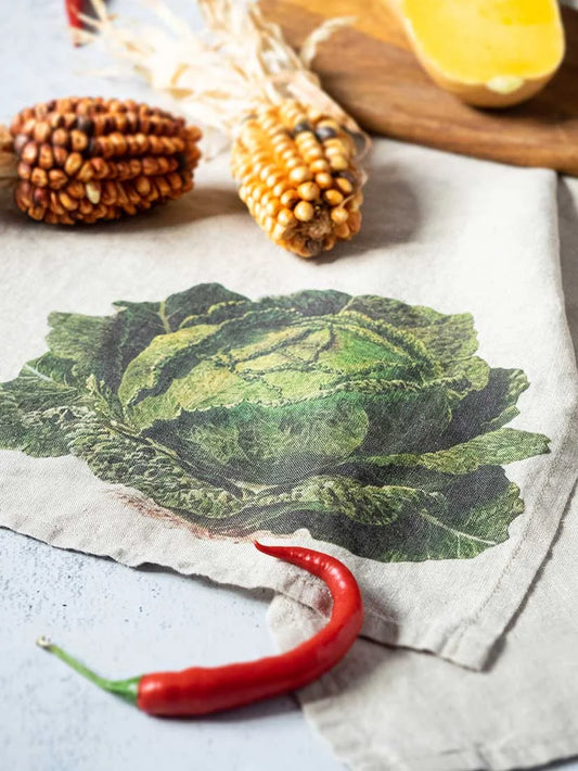 Cabbage Linen Kitchen Towel